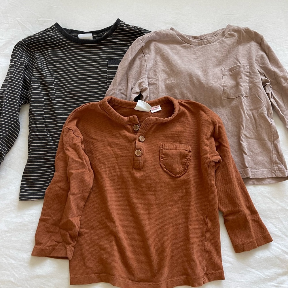 3 Zara long sleeve shirts in size 2T